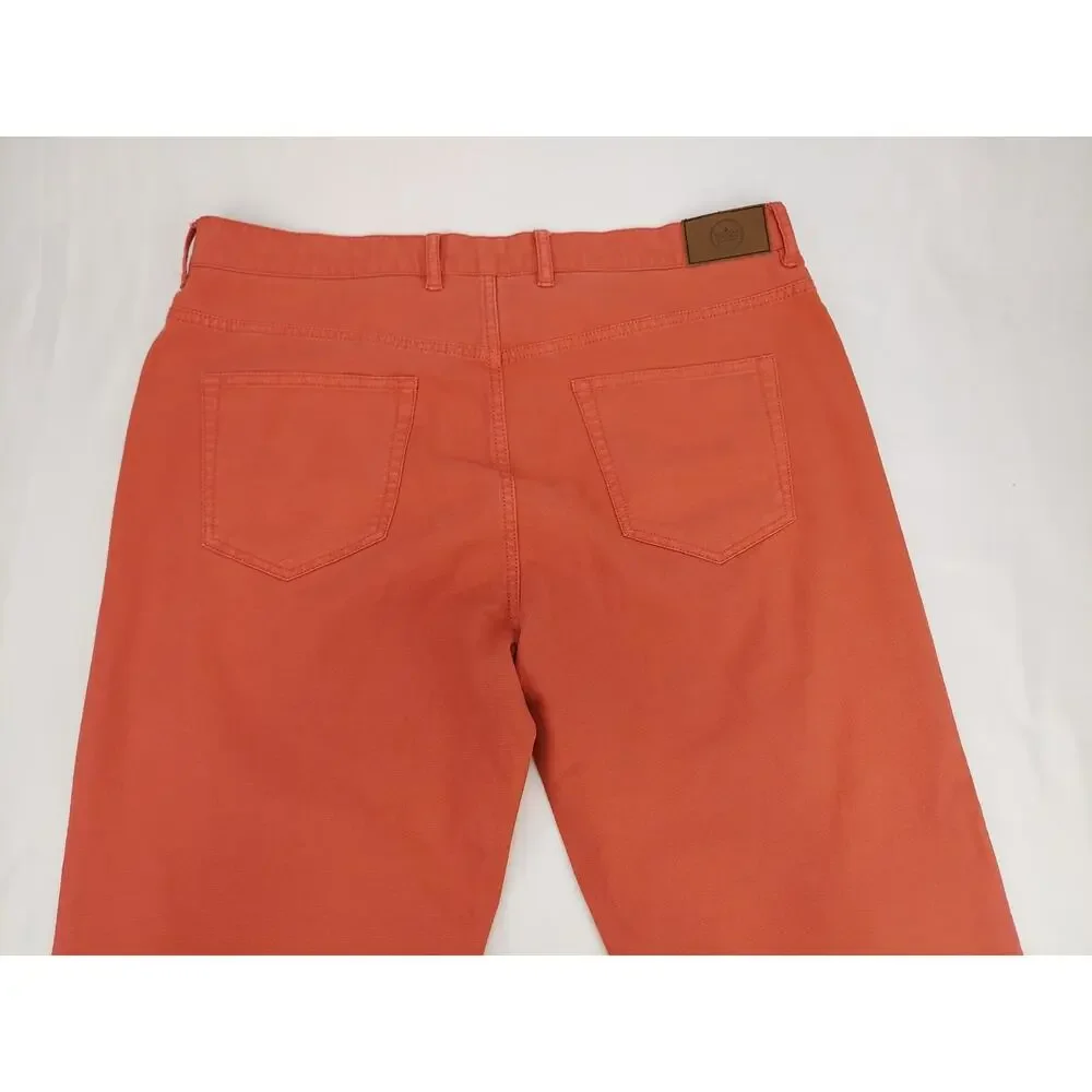 Peter Millar Mens Vintage Canvas 5-Pocket Salmon Chino Golf Pant Ms19B86 36x28